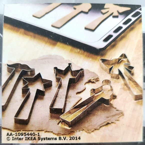 IKEA VINTERKUL Stainless Steel Cookie Cutters Crown Bow Star Mustache Set of 5 - Picture 2 of 8